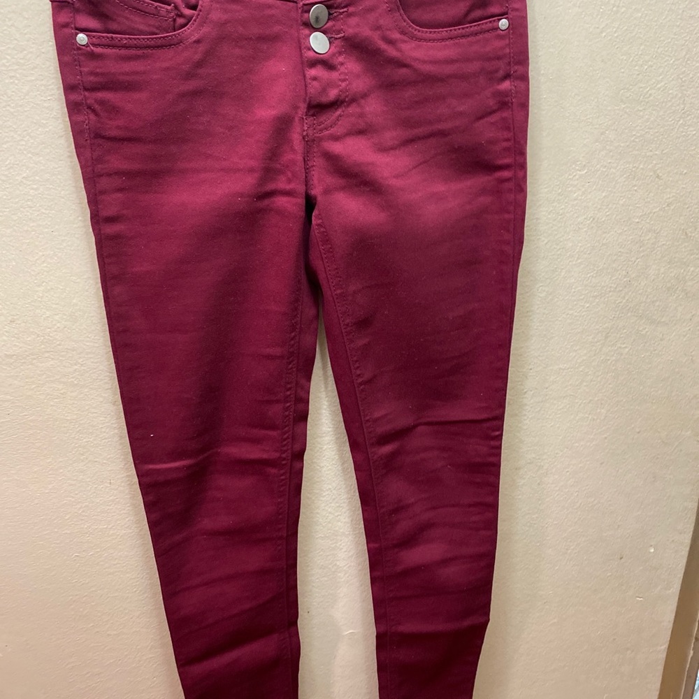 Burgundy jeans
